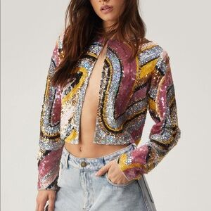 Nasty Gal Abstract Statement Sequin Jacket